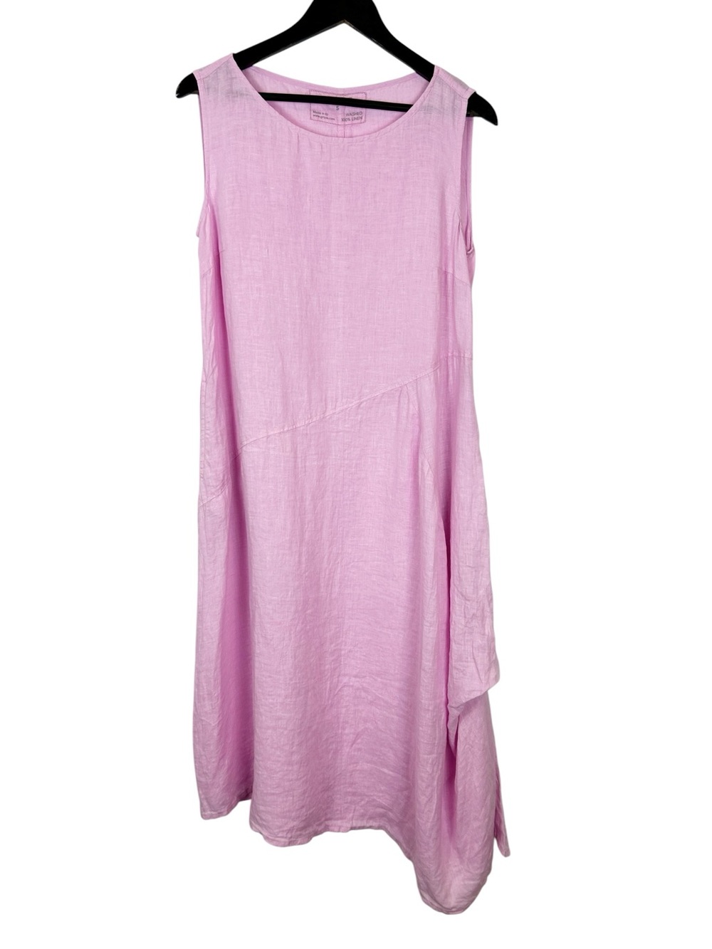 Grizas Baby Pink Washed Linen Sleeveless Maxi Dress Women's Size Small